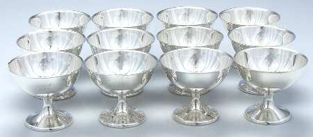 16 (Sterling, Hollowware) Champagne/Sherbet - Set of 12