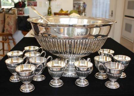 Ornate Georgian (Silverplate, Hollowware) Punch Bowl