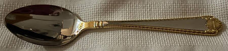 French Shell-Gold Accent (Stnls) Place/Oval Soup Spoon