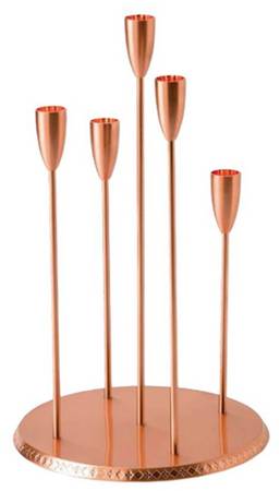 Arris  (Silverplate, Copper, Hollowware) 12" 5 Light Candelabra