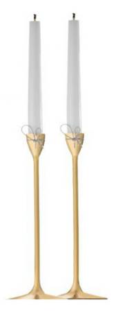 Love Knots (Gold Electroplate, Hollowware) 10" Taperholder - Set of 2