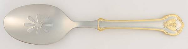 Gold Napoleon Bee (Stainless) Pierced Tablespoon (Serving Spoon)