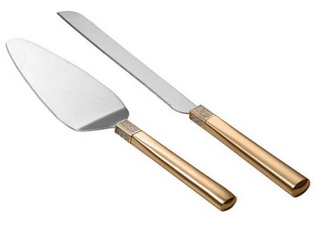 Lismore Diamond (Gold Electroplate, Hollowware) 2 Piece Cake Serving Set (CAKSL & CAKST)