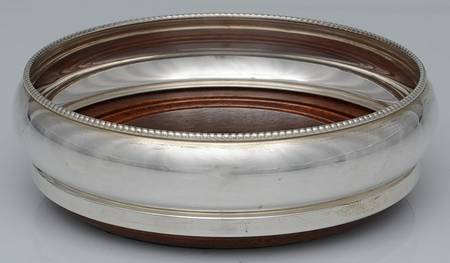 Sterling Hollowware Wine Coaster with Wood Base