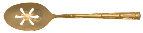 Gold Bamboo (Gold Electroplate) Pierced Tablespoon (Serving Spoon)