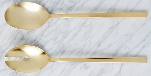 Gold (Gold Electroplate) (2 Pc) Solid Salad Set