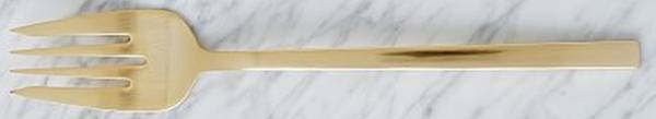 Gold (Gold Electroplate) Large Solid Cold Meat Serving Fork