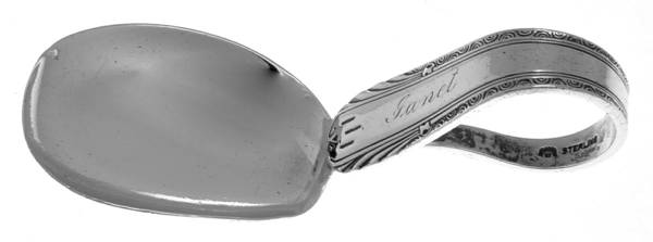 Sterling Flatware Curved Handle Baby Spoon
