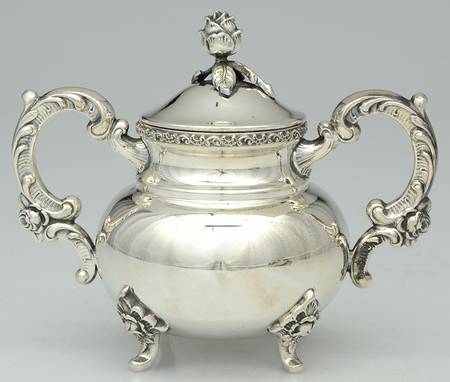 W9L1 (Sterling, Hollowware) Sugar Bowl & Lid