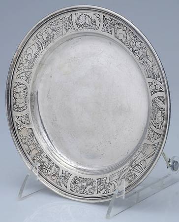 Children & Baby Ware (Sterling, Hollowware) Child's Plate by Wm B Kerr
