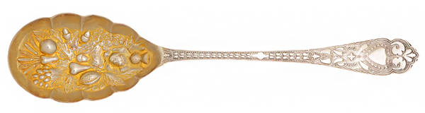 W1A4 (Silverplate) Solid Berry/Casserole Spoon w/ Raised Bowl