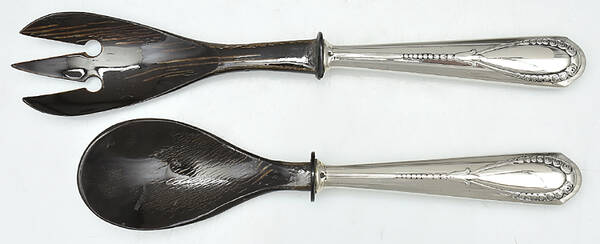 Roses-Roschen (Silverplate) 2 Pc Horn Bowl Salad Set