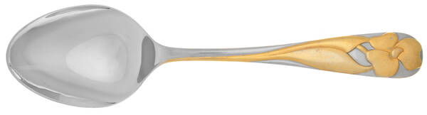 Adena (Stainless, Gold Accent) Solid Serving Spoon