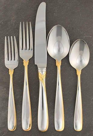 Affair-Gold (Stainless, Gold Accent) 5 Piece Place Setting