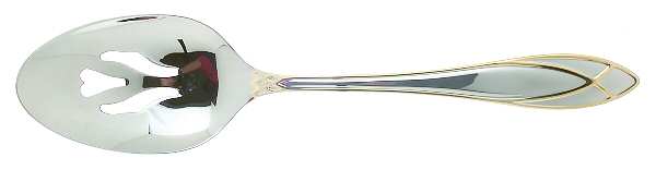 Alexandra (Stainless, Gold Accent) Pierced Tablespoon (Serving Spoon)