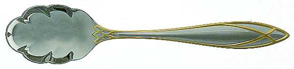 Alexandra (Stainless, Gold Accent) Sugar Shell Spoon