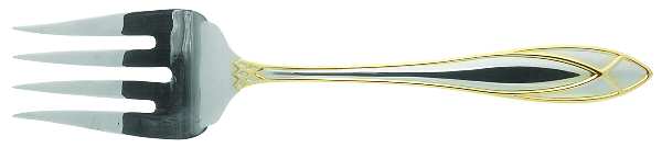 Alexandra (Stainless, Gold Accent) Solid Serving Fork