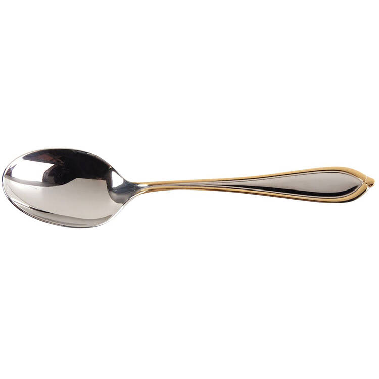 Ariana-Gold (Stainless, Gold Accent) Place/Oval Soup Spoon