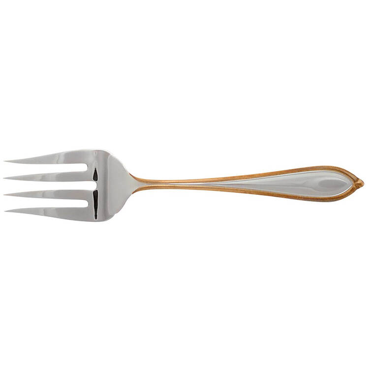 Ariana-Gold (Stainless, Gold Accent) Solid Serving Fork