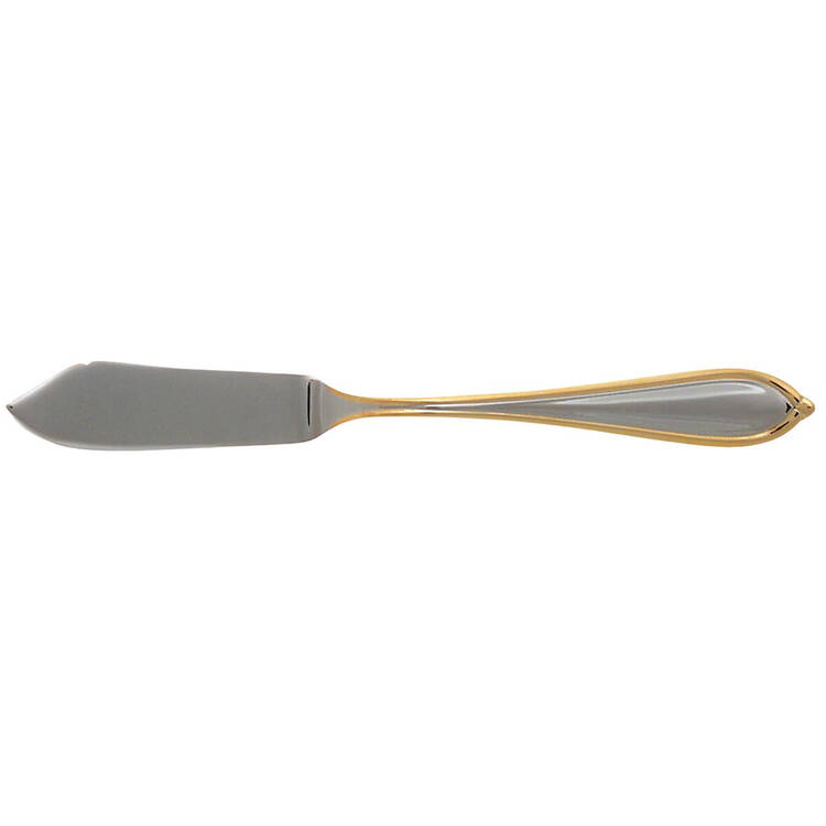 Ariana-Gold (Stainless, Gold Accent) Flat Handle Master Butter Knife
