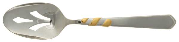 Balteus (Stainless, Gold Accent) Pierced Tablespoon (Serving Spoon)