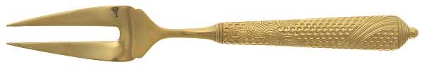 Byzantine (Gold Electroplate) Large Solid Cold Meat Serving Fork