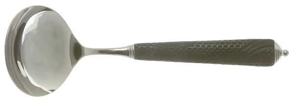 Byzantine (Stainless, Black Handle) Solid Gravy Ladle