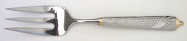 Byzantine (Stainless-Gold Accent) Solid Serving Fork