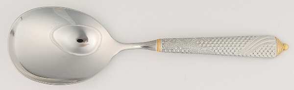 Byzantine (Stainless-Gold Accent) Solid Smooth Casserole Spoon