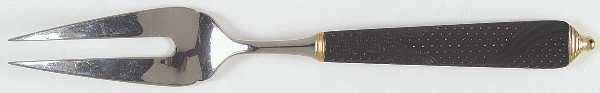 Byzantine-Black-Gold (Stainless, Black, Gold) Large Solid Cold Meat Serving Fork