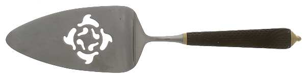 Byzantine-Black-Gold (Stainless, Black, Gold) Pierced Solid Pastry Server