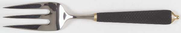 Byzantine-Black-Gold (Stainless, Black, Gold) Solid Serving Fork
