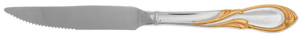 Cache (Stainless-Gold Accent) Steak Knife Individual Hollow, Serrate HC