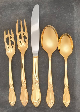 Cache-24k (Gold Electroplate) 5 Piece Place Setting