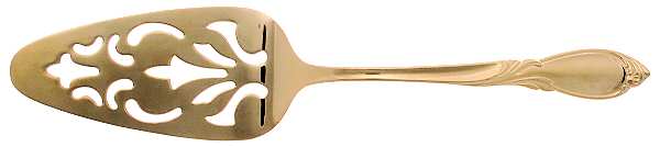 Cache-24k (Gold Electroplate) Pierced Solid Pastry Server