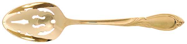 Cache-24k (Gold Electroplate) Pierced Tablespoon (Serving Spoon)