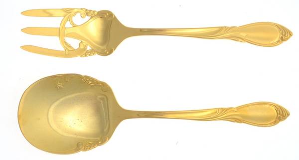 Cache-24k (Gold Electroplate) Solid Serving Set
