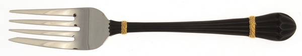 Carouselle-Black (Stainless, Gold Accent) Individual Salad Fork