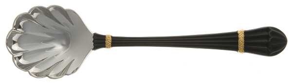 Carouselle-Black (Stainless, Gold Accent) Sugar Shell Spoon