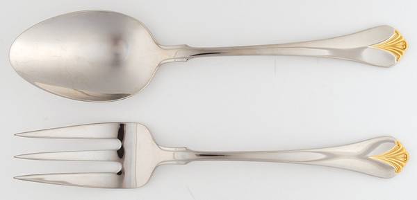 Cara (Stainless, Gold Accent) Solid Serving Set by Yamazaki