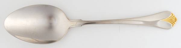 Cara (Stainless, Gold Accent) Solid Serving Spoon