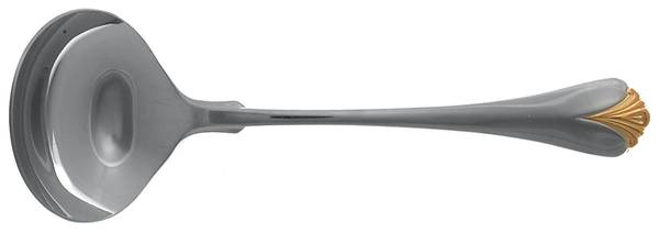 Cara (Stainless, Gold Accent) Solid Gravy Ladle by Yamazaki