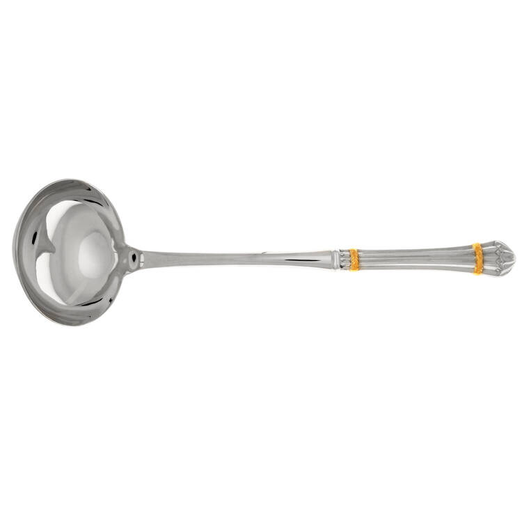 Carouselle-Gold (Stainless, Gold Accent) Soup Ladle with Stainless Bowl HC