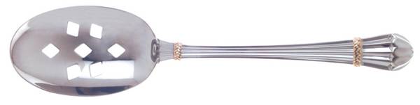 Carouselle-Gold (Stainless, Gold Accent) Pierced Tablespoon (Serving Spoon)