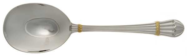 Carouselle-Gold (Stainless, Gold Accent) Solid Serving Spoon