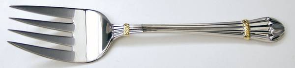 Carouselle-Gold (Stainless, Gold Accent) Solid Serving Fork