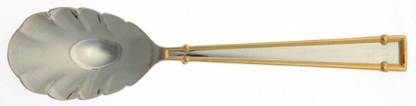 Cartouche (Stainless, Gold Accent) Sugar Shell Spoon