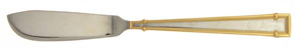 Cartouche (Stainless, Gold Accent) Flat Handle Master Butter Knife