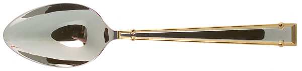 Cartouche (Stainless, Gold Accent) Tablespoon (Serving Spoon)