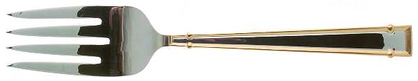 Cartouche (Stainless, Gold Accent) Solid Serving Fork